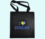 Tote bag, I Love Sweden, black