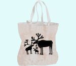 Canvas bag, reindeer family