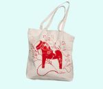 Canvas bag, red Dalahorse