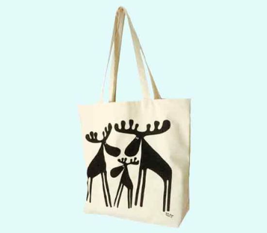 Canvas bag, moose family