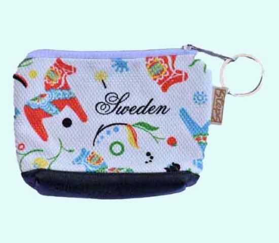 Coin purse w/ Dalahorse, white