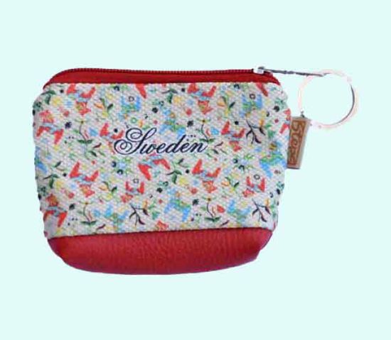 Coin purse w/ Dalahorse, cream