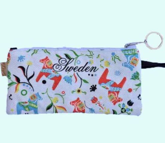 Pen / makeup bag w/ Dalahorse, white