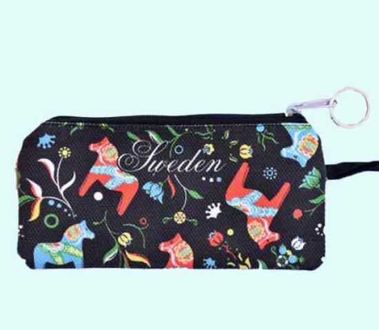 Pen / makeup bag w/ Dalahorse, black