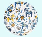 Tray 12", Dala / kurbits blue / yellow, white