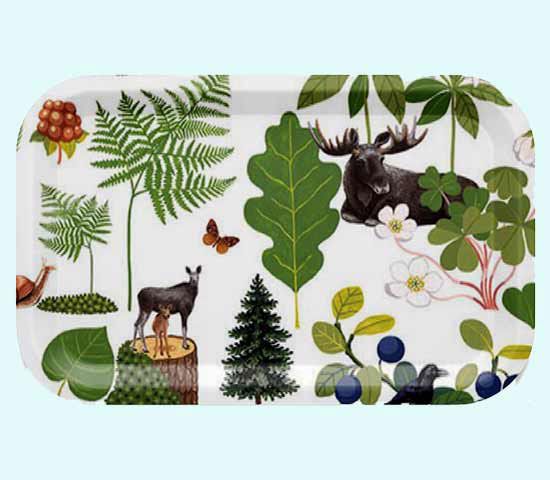 Tray 8" x 13", Nordic forest life