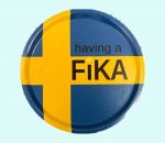 Tray 12", Swedish flag w/ Fika