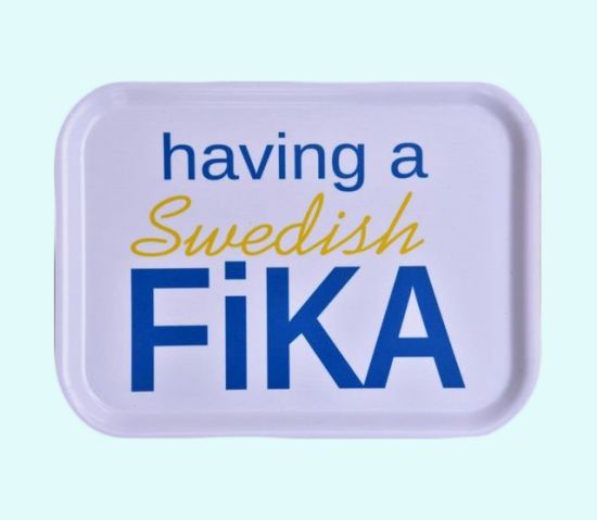 Tray 8" x 11", having a Swedish Fika