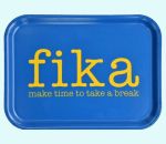 Tray 8" x 11", Fika, make time to…, blue