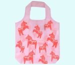 Shopping bag, red Dalahorses