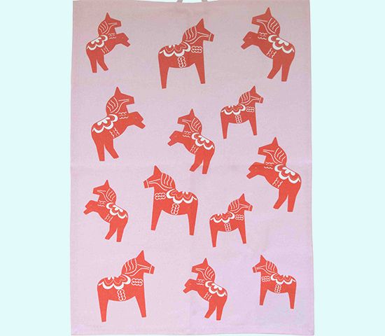 Towel 20 x 28, red Dalahorses