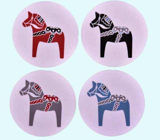 Coaster 4-pk, Dalahorses