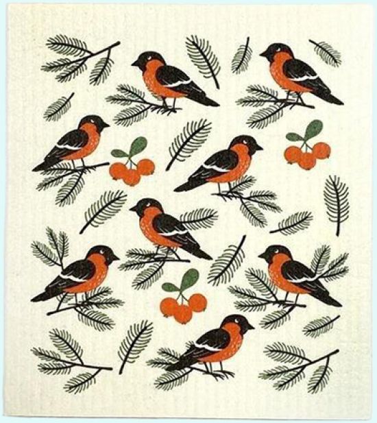 Dishcloth, bullfinch