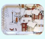 Tray 8" x 13", Christmas village