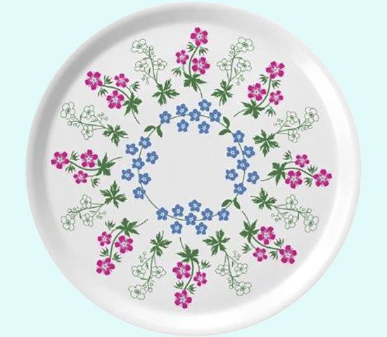 Tray 12", summer flowers