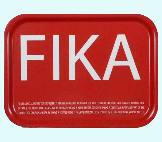 Tray 8" x 11", Fika red English