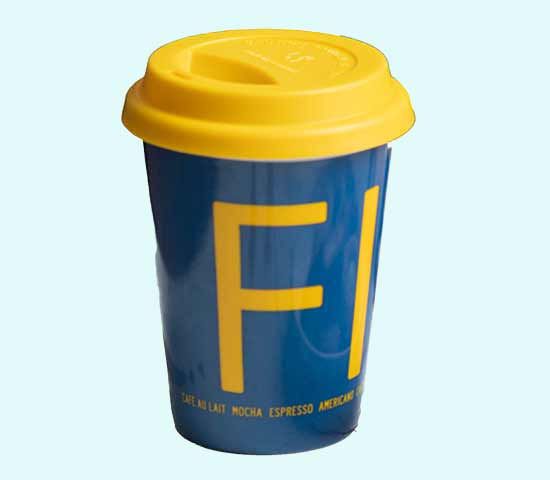 Mug to go, Fika blue / yellow