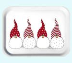 Tray 8" x 11”, Tomte w/ polkadot & striped hat