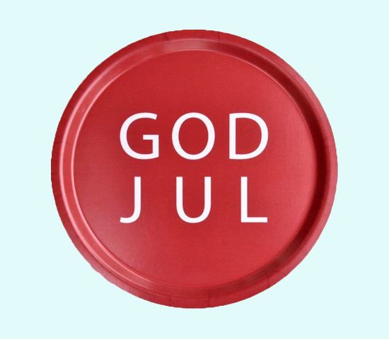 Tray 12", God Jul red