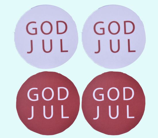 Coaster set of 4, God Jul