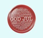 Tray 12", God Jul words, red, Norway