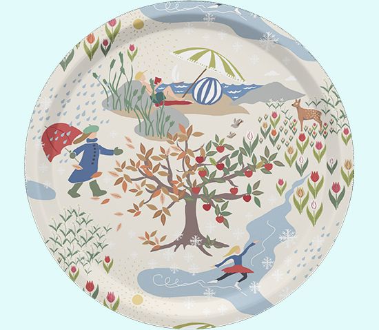 Tray 12", four seasons