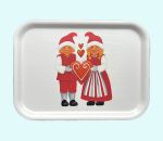 Tray 8 x 11", Tomte couple w/hearts