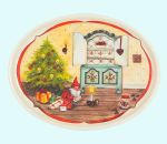 Tray 13 x 10" oval, Christmas Eve