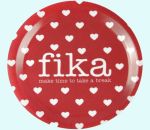 Coaster, Fika, make time.., red w/hearts