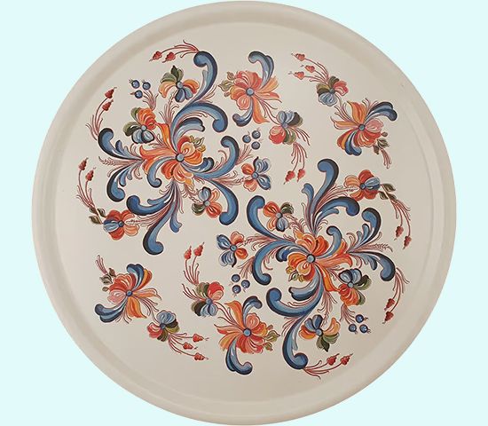 Tray 14", Nordic rose, cream