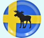 Coaster, moose on Swedish flag