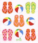 Dishcloth,  flip flopps / beachball