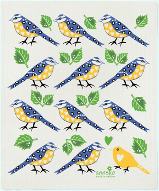 Dishcloth, blue tit bird