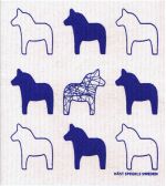 Dishcloth, blue horses