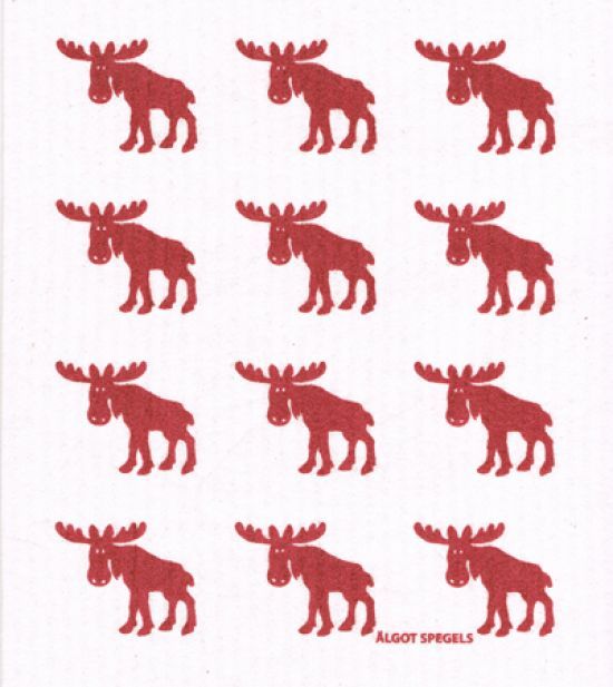 Dishcloth, red moose