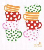 Dishcloth, polkadot cups