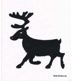 Dishcloth, black reindeer