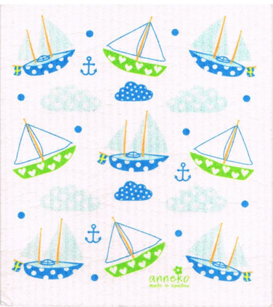 Dishcloth, sailboat