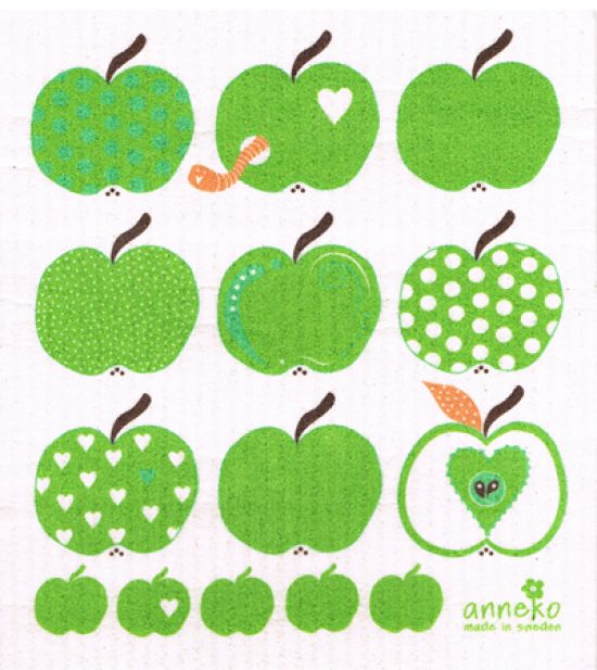 Dishcloth, green apples