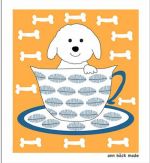 Dishcloth, dog in bone china cup