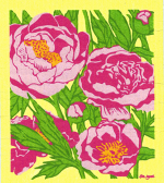 Dishcloth, peony, yellow