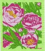 Dishcloth, peony, lime