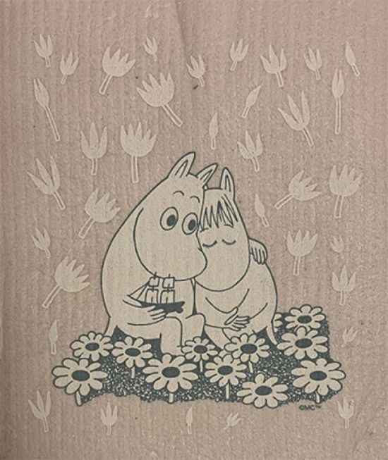 Dishcloth, Moomin couple, pink