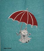 Dishcloth, Little My w/umbrella, blue