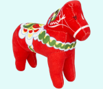 Dalahorse 7 1/2", plush, printed decor