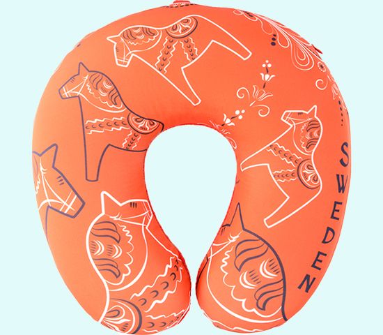 Travel pillow,  Dalahorse / kurbits, orange