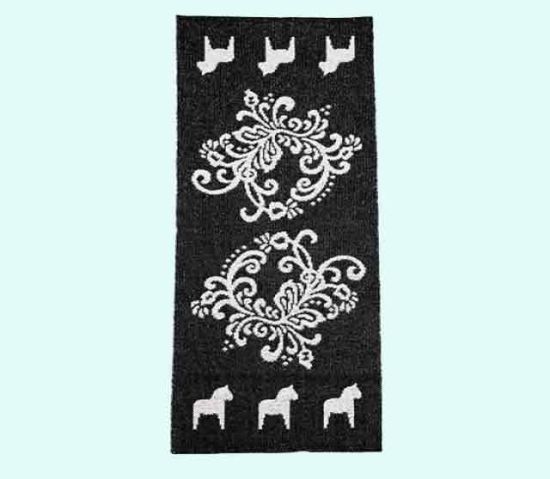 Plastic rug 28" x 60", Dala & kurbits, black