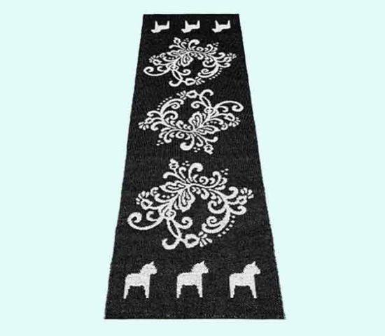 Plastic rug 28" x 80", Dala & kurbits, black