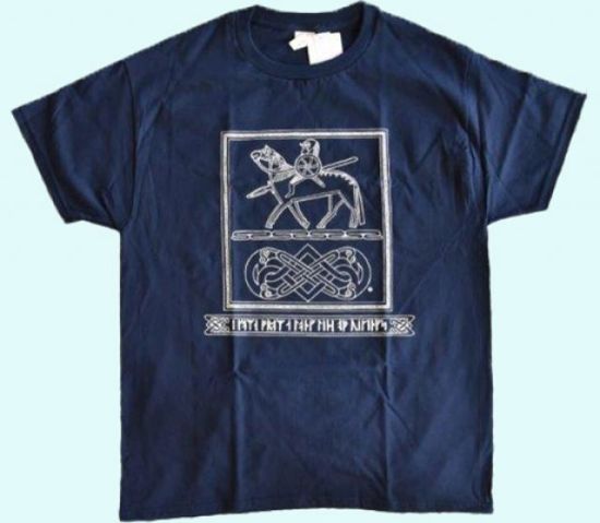 T-shirt, Viking on horse, navy, S