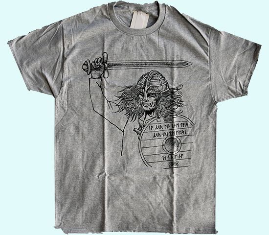 T-shirt, too close to a Viking, l.grey, XL